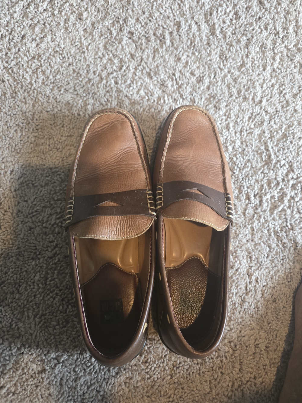 Men's Brown Leather Slip-On Penny Loafers